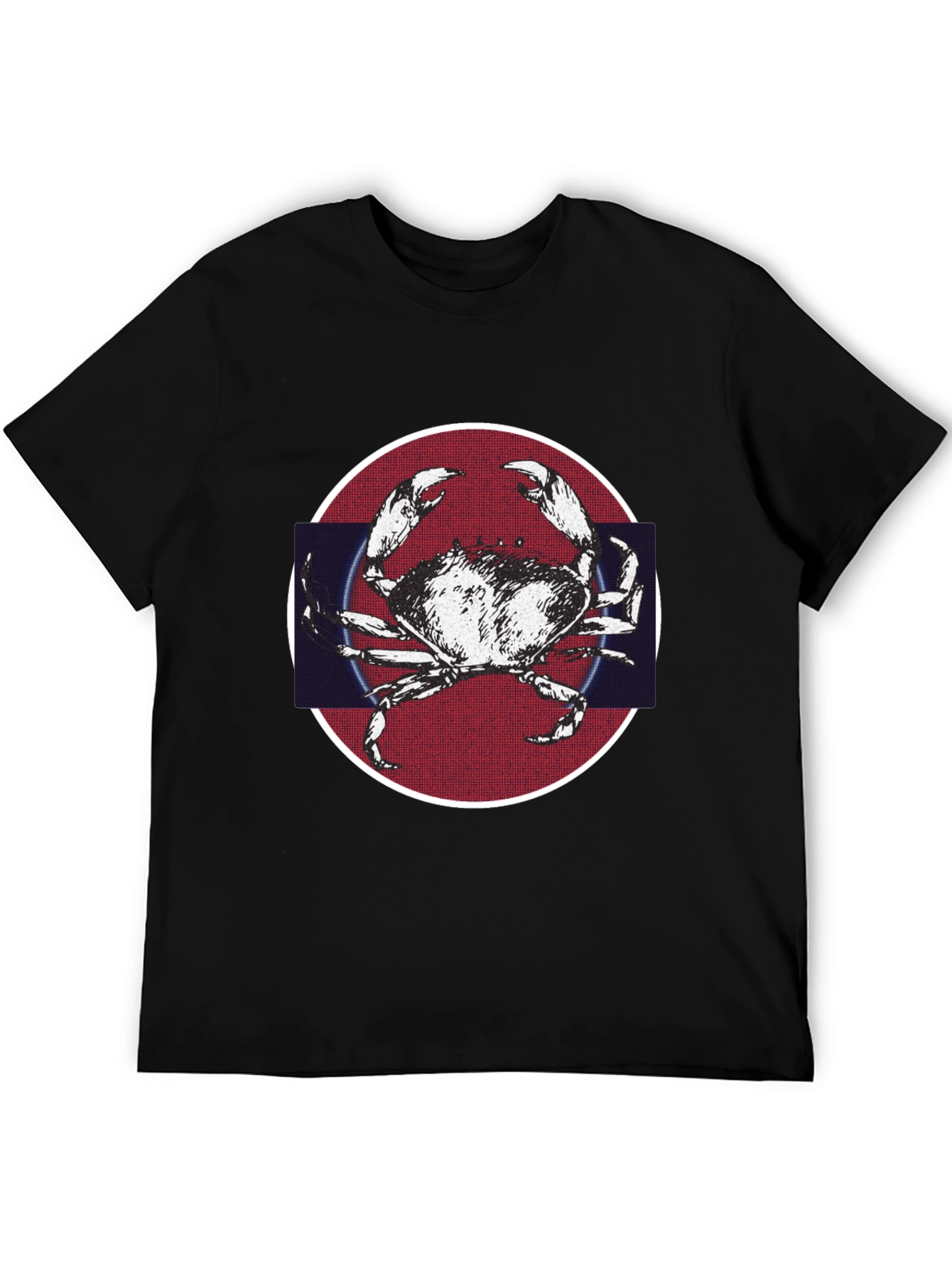 Crab Graphic Tee - Mens Black Cotton T-Shirt