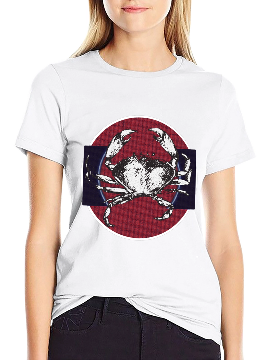 Crab Graphic Tee - Mens Black Cotton T-Shirt