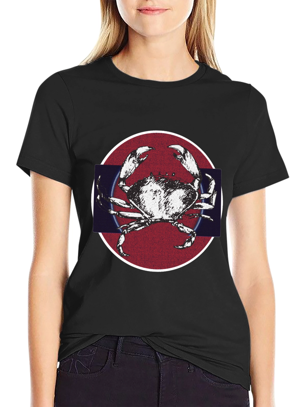 Crab Graphic Tee - Mens Black Cotton T-Shirt