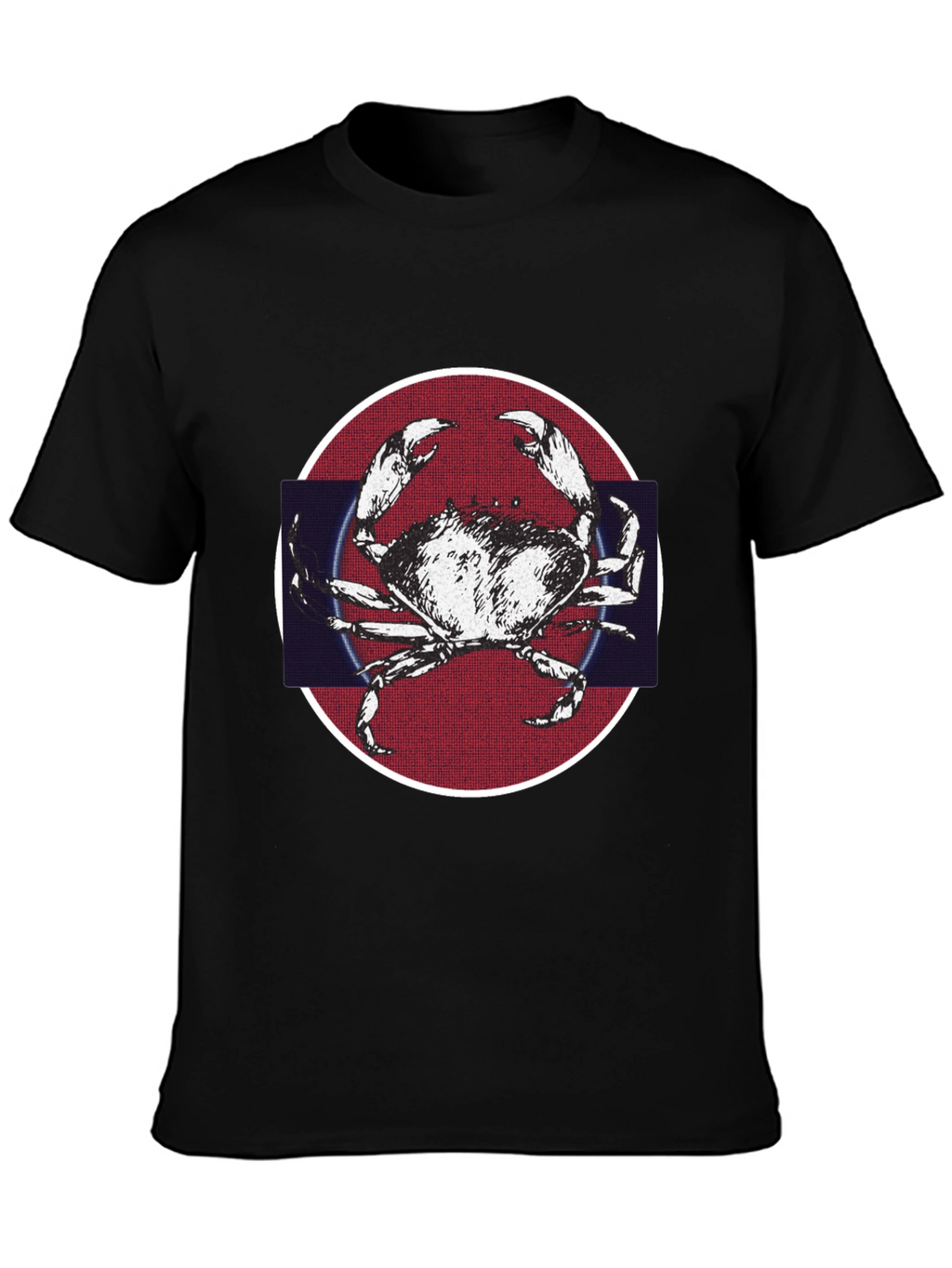 Crab Graphic Tee - Mens Black Cotton T-Shirt