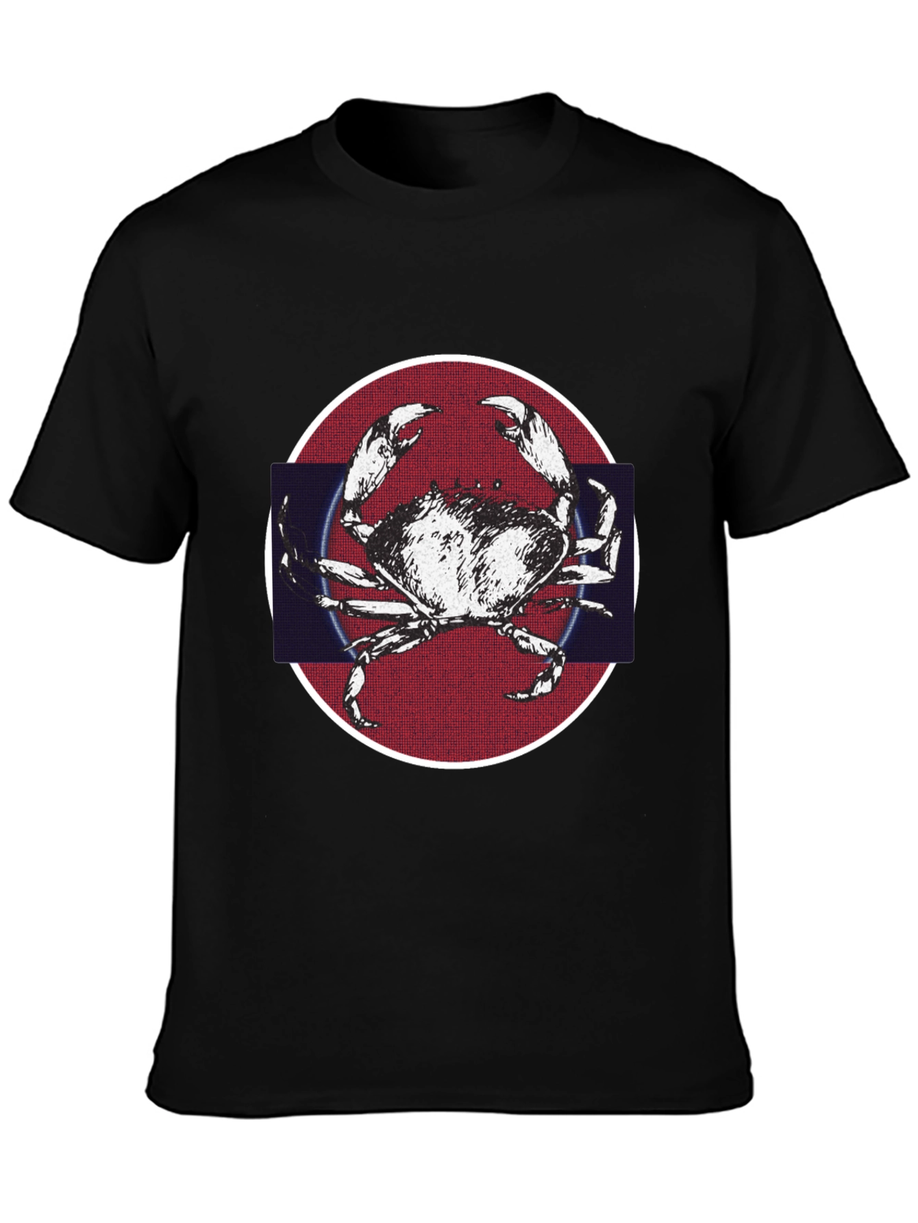 Crab Graphic Tee - Mens Black Cotton T-Shirt