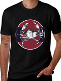 Crab Graphic Tee - Mens Black Cotton T-Shirt