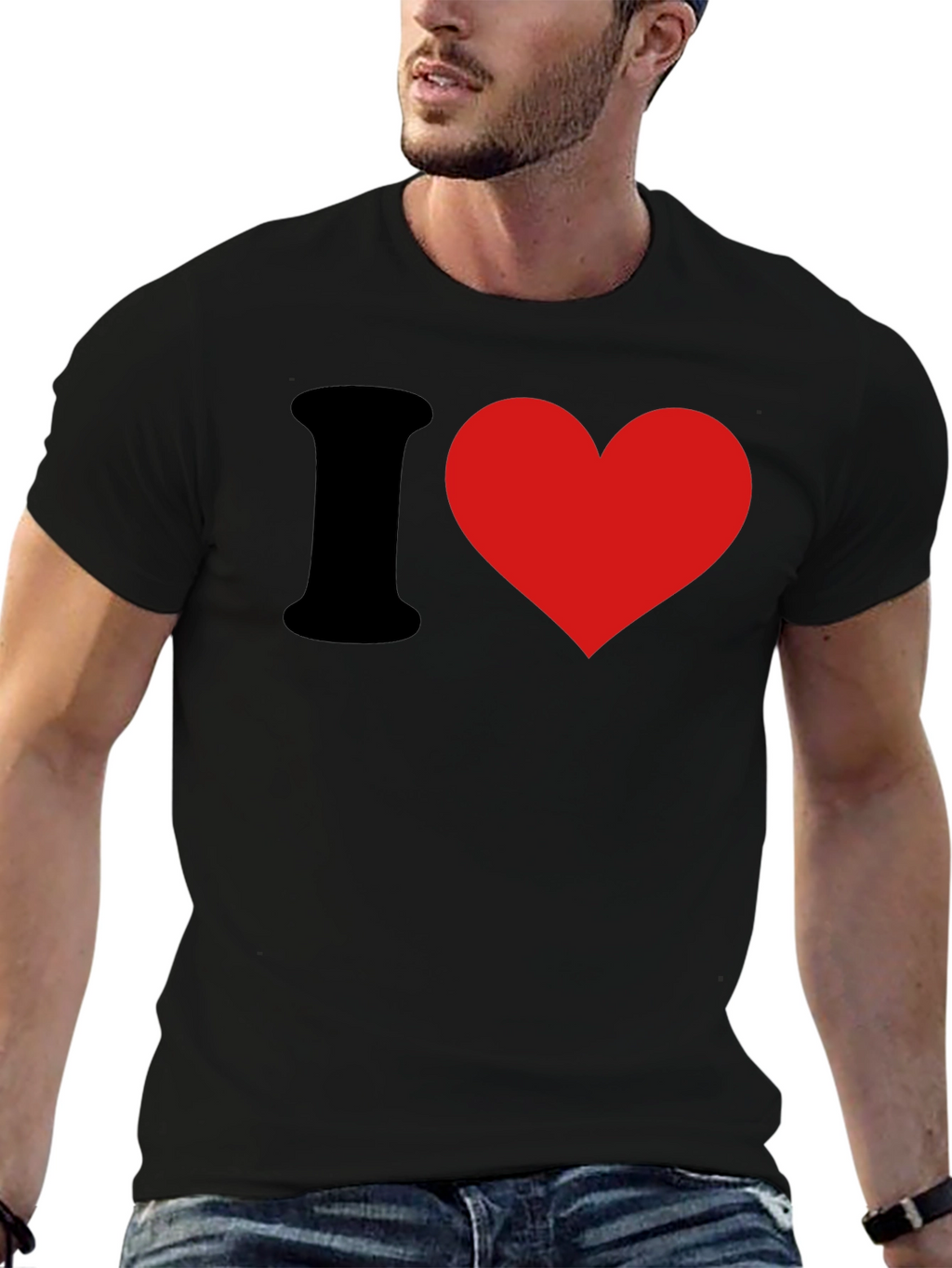 I Love Black T-Shirt - Classic Heart Tee