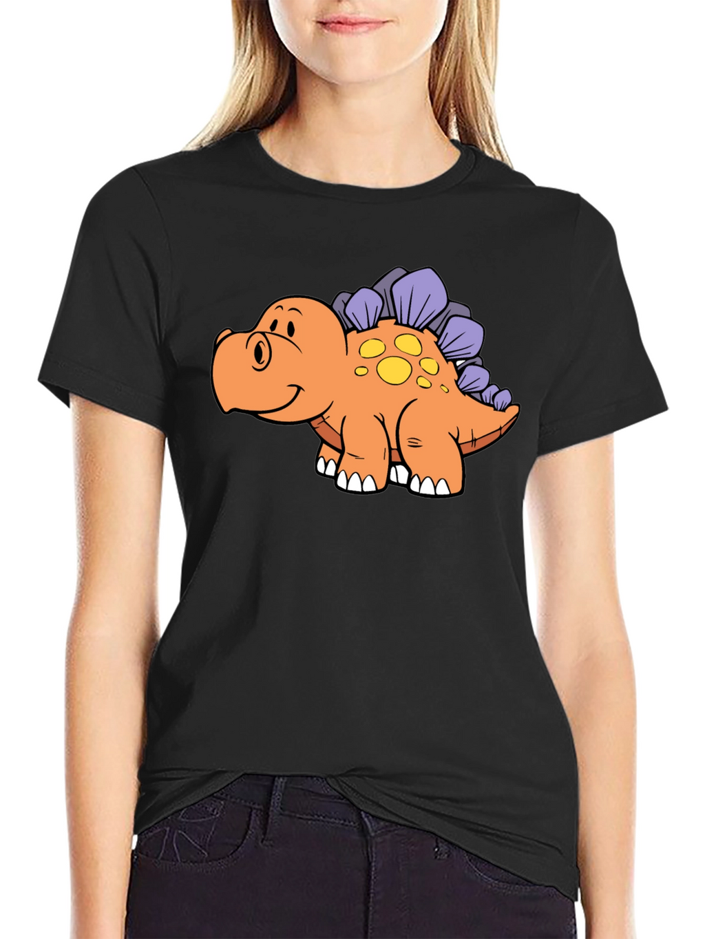 Cartoon Dinosaur Graphic T-Shirt