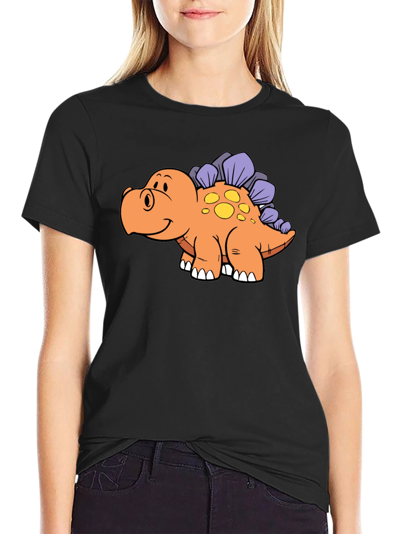 Cartoon Dinosaur Graphic T-Shirt
