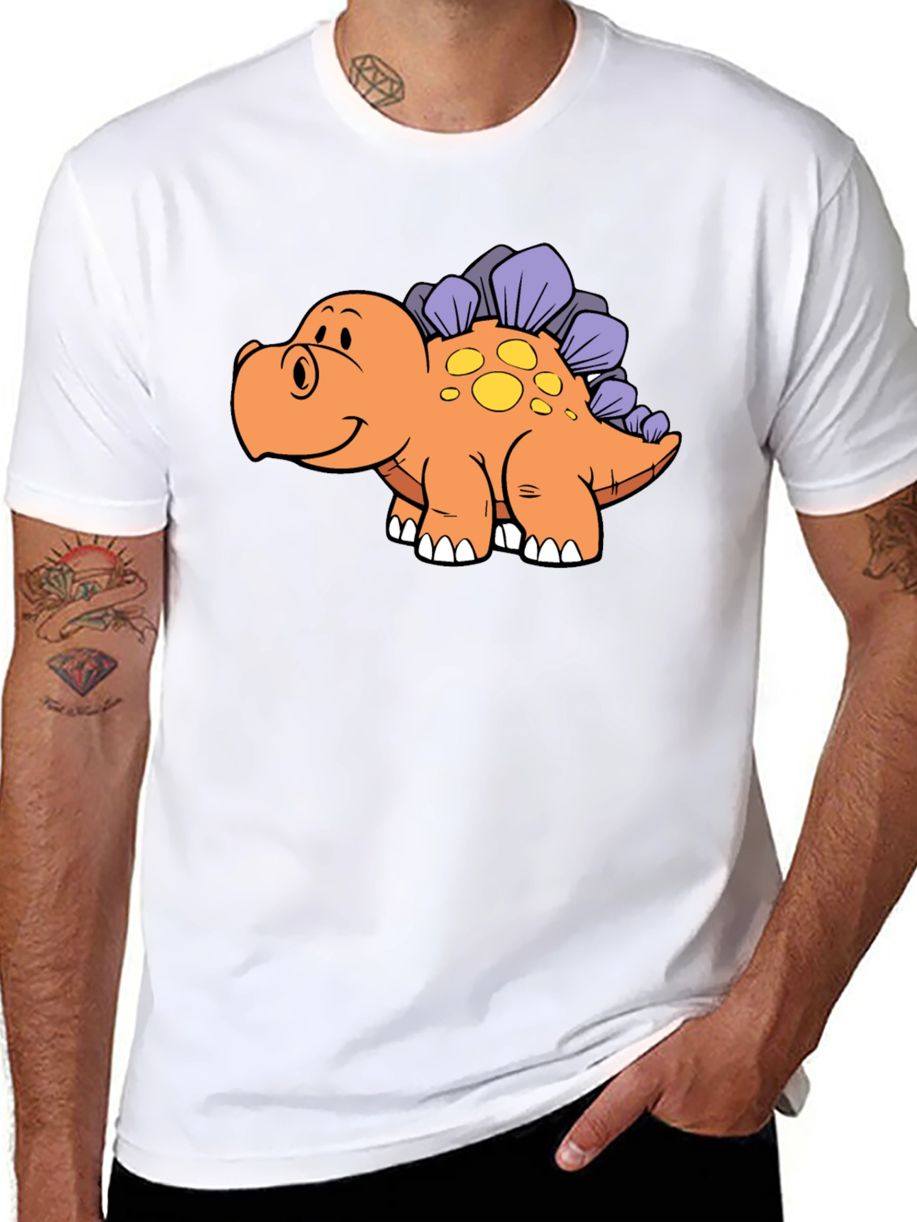 Cartoon Dinosaur Graphic T-Shirt
