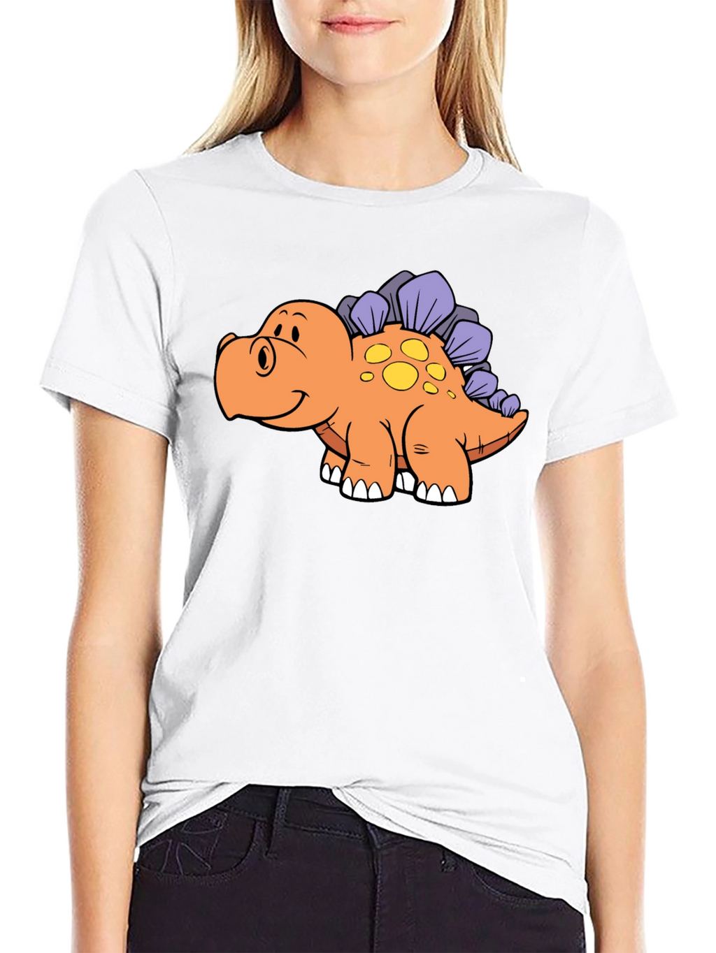 Cartoon Dinosaur Graphic T-Shirt