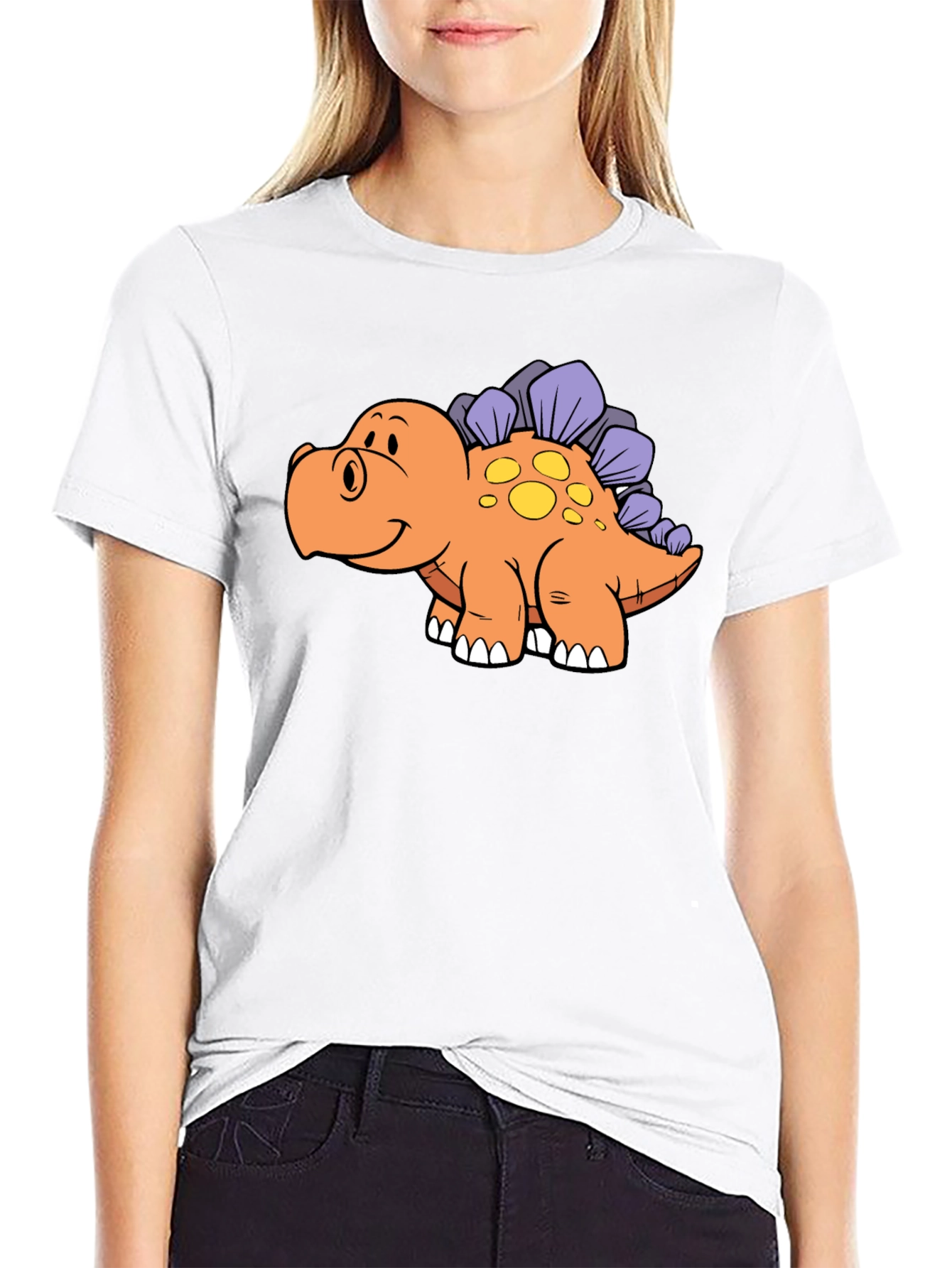 Cartoon Dinosaur Graphic T-Shirt