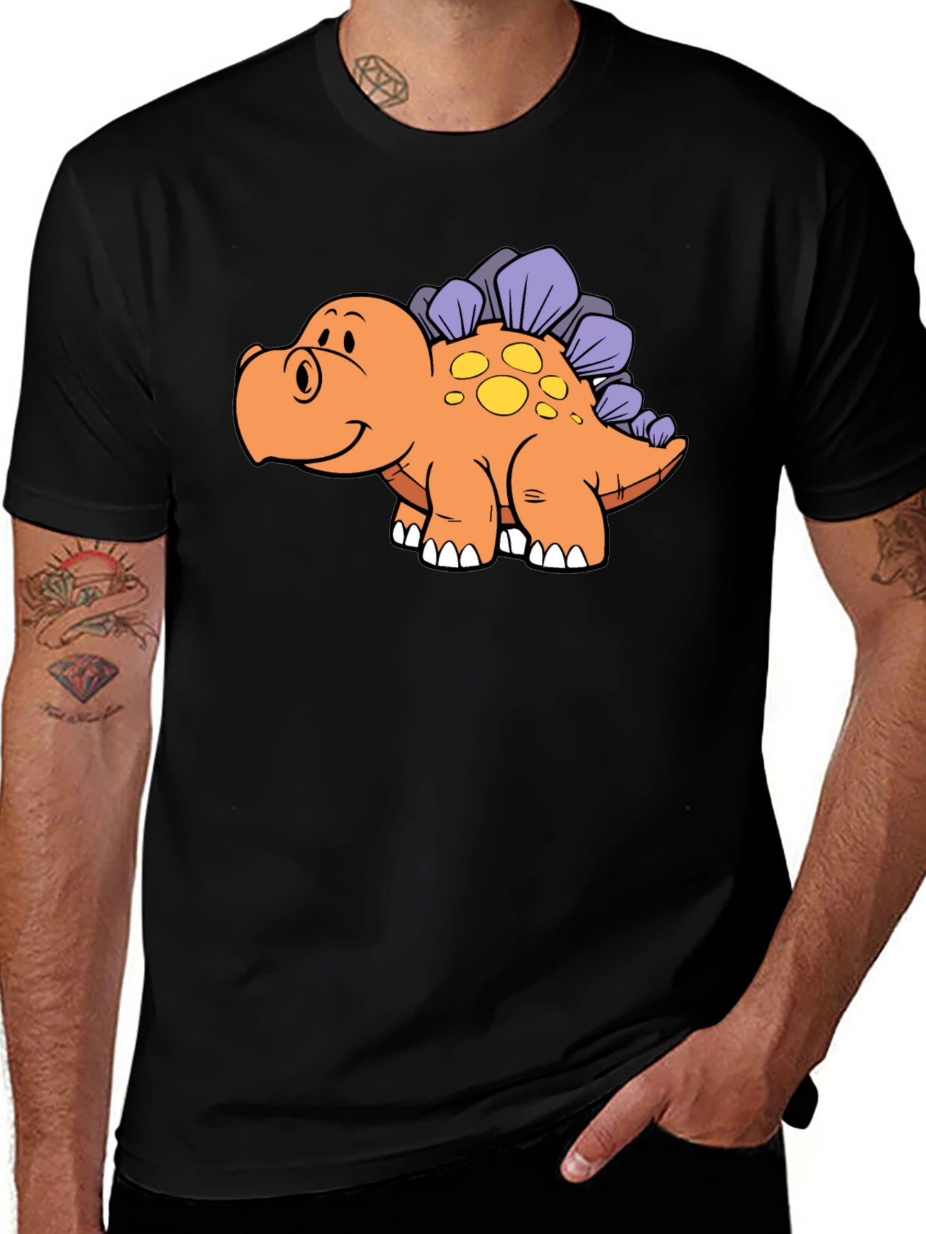 Cartoon Dinosaur Graphic T-Shirt