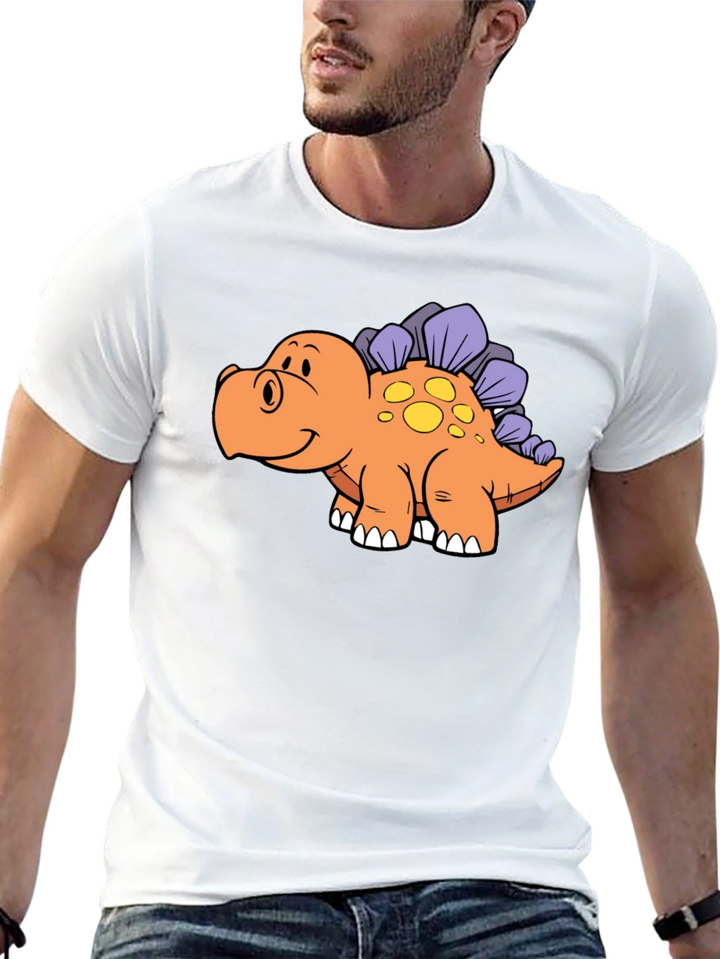 Cartoon Dinosaur Graphic T-Shirt