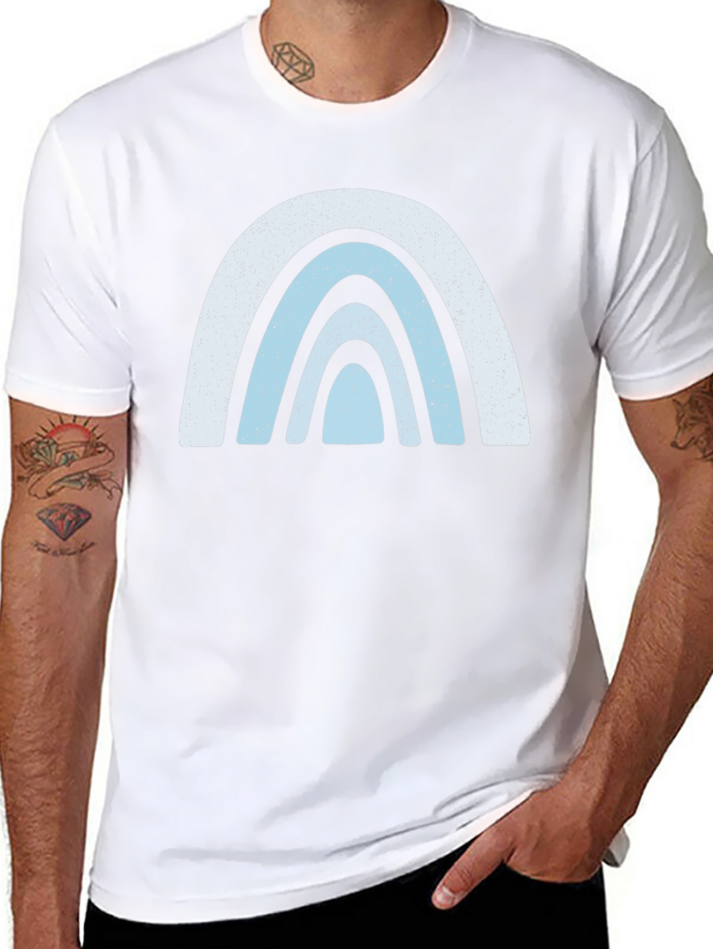Retro Rainbow Graphic Tee - Black Cotton Comfort