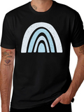 Retro Rainbow Graphic Tee - Black Cotton Comfort