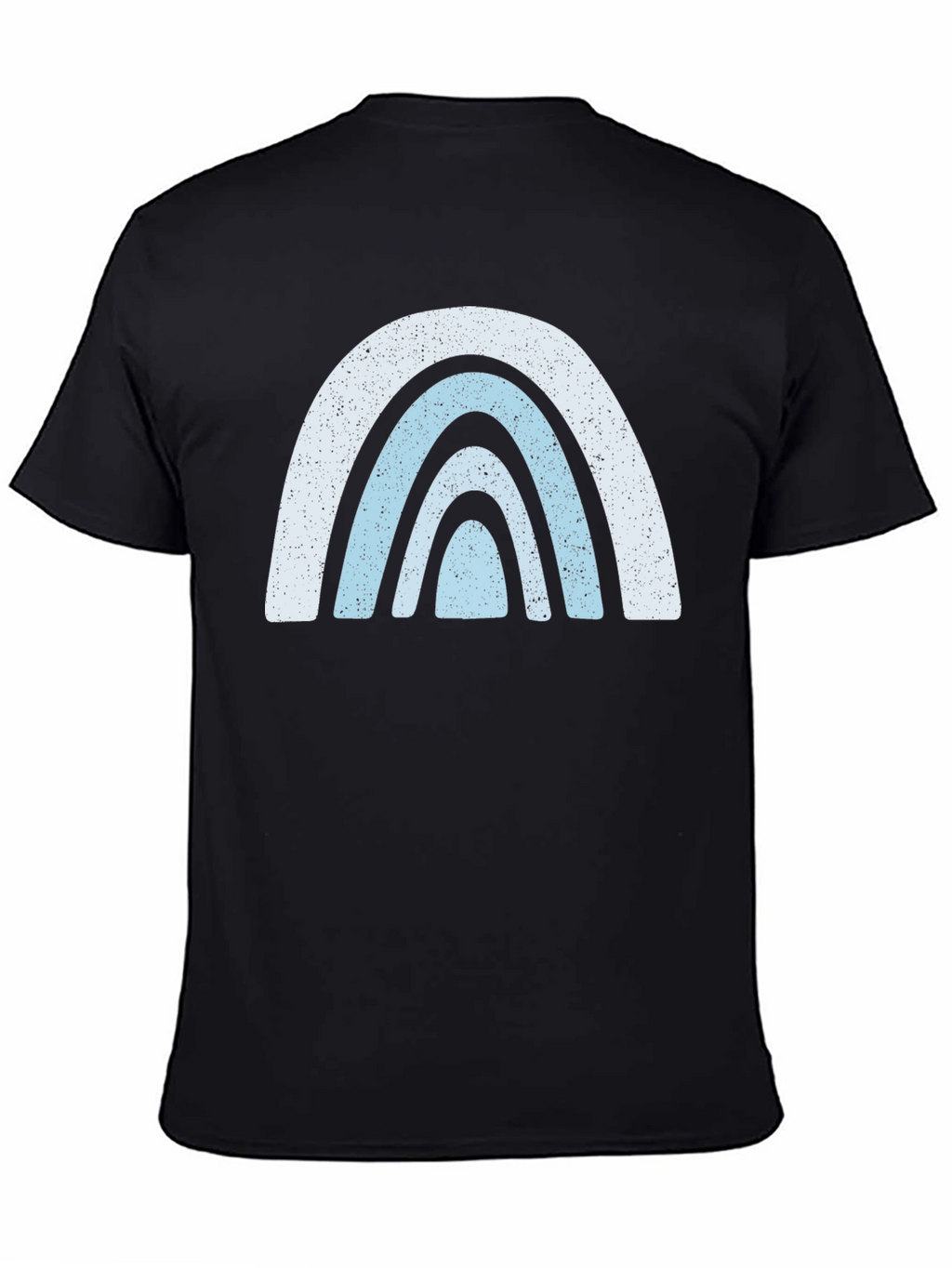 Retro Rainbow Graphic Tee - Black Cotton Comfort