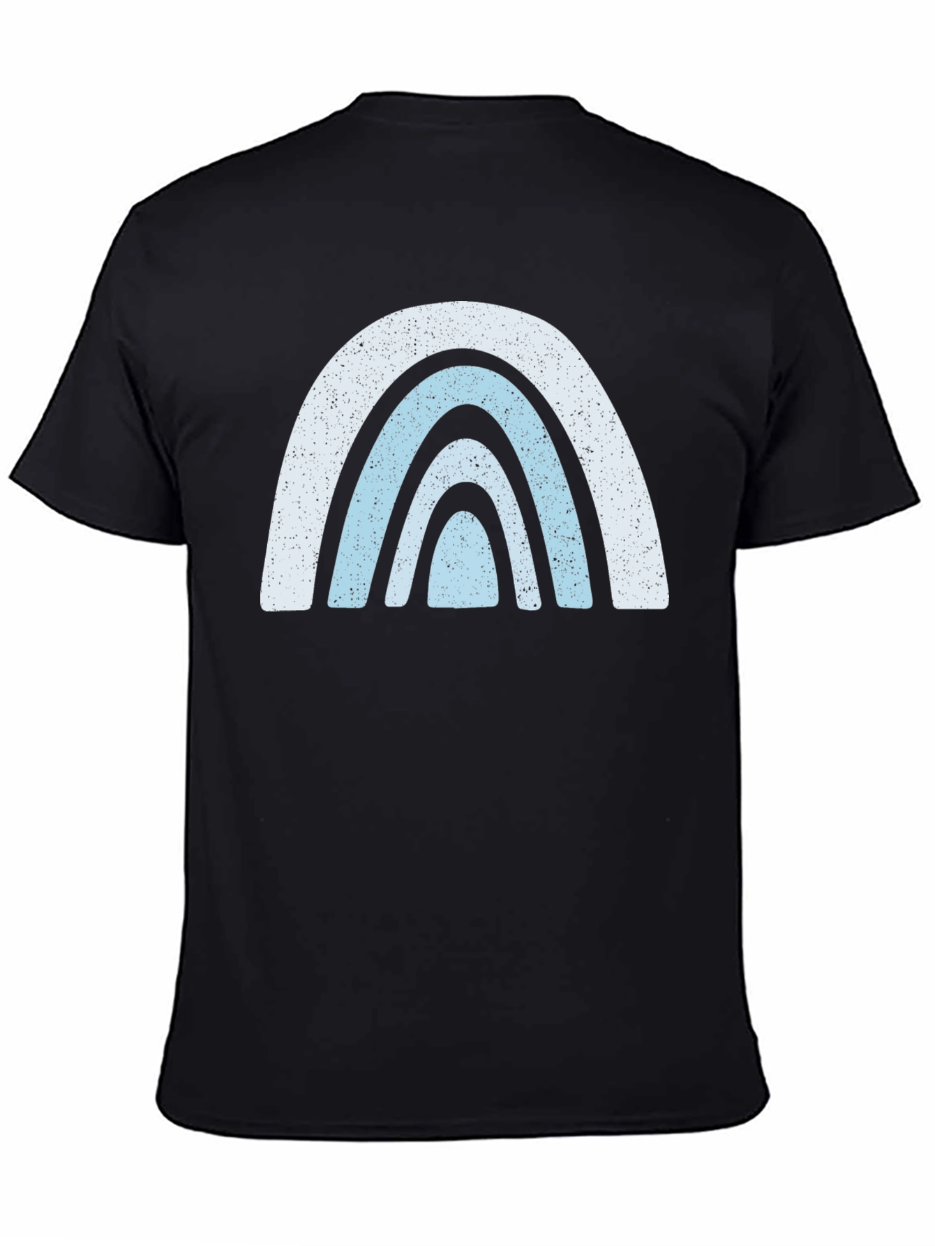 Retro Rainbow Graphic Tee - Black Cotton Comfort
