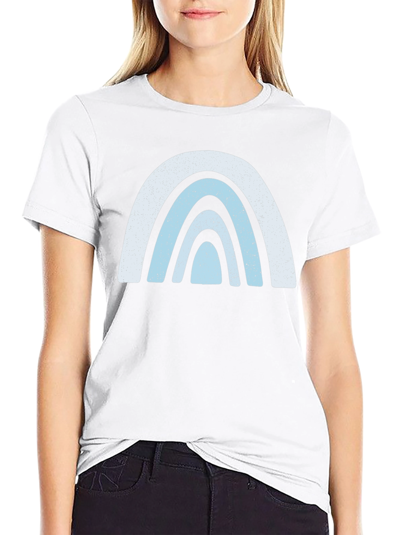 Retro Rainbow Graphic Tee - Black Cotton Comfort