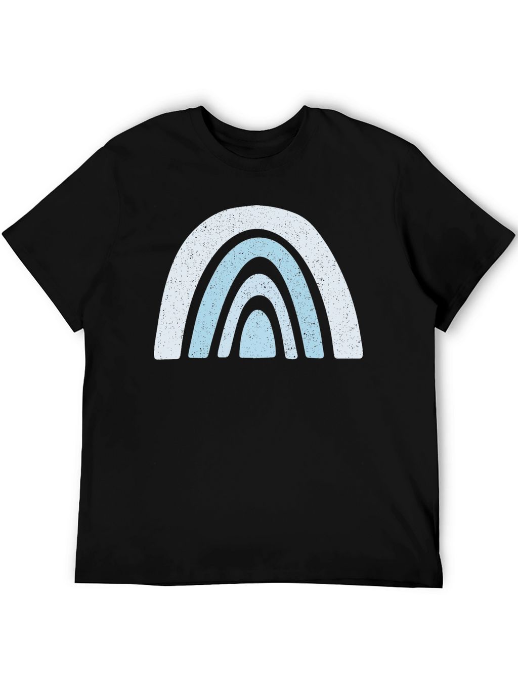 Retro Rainbow Graphic Tee - Black Cotton Comfort
