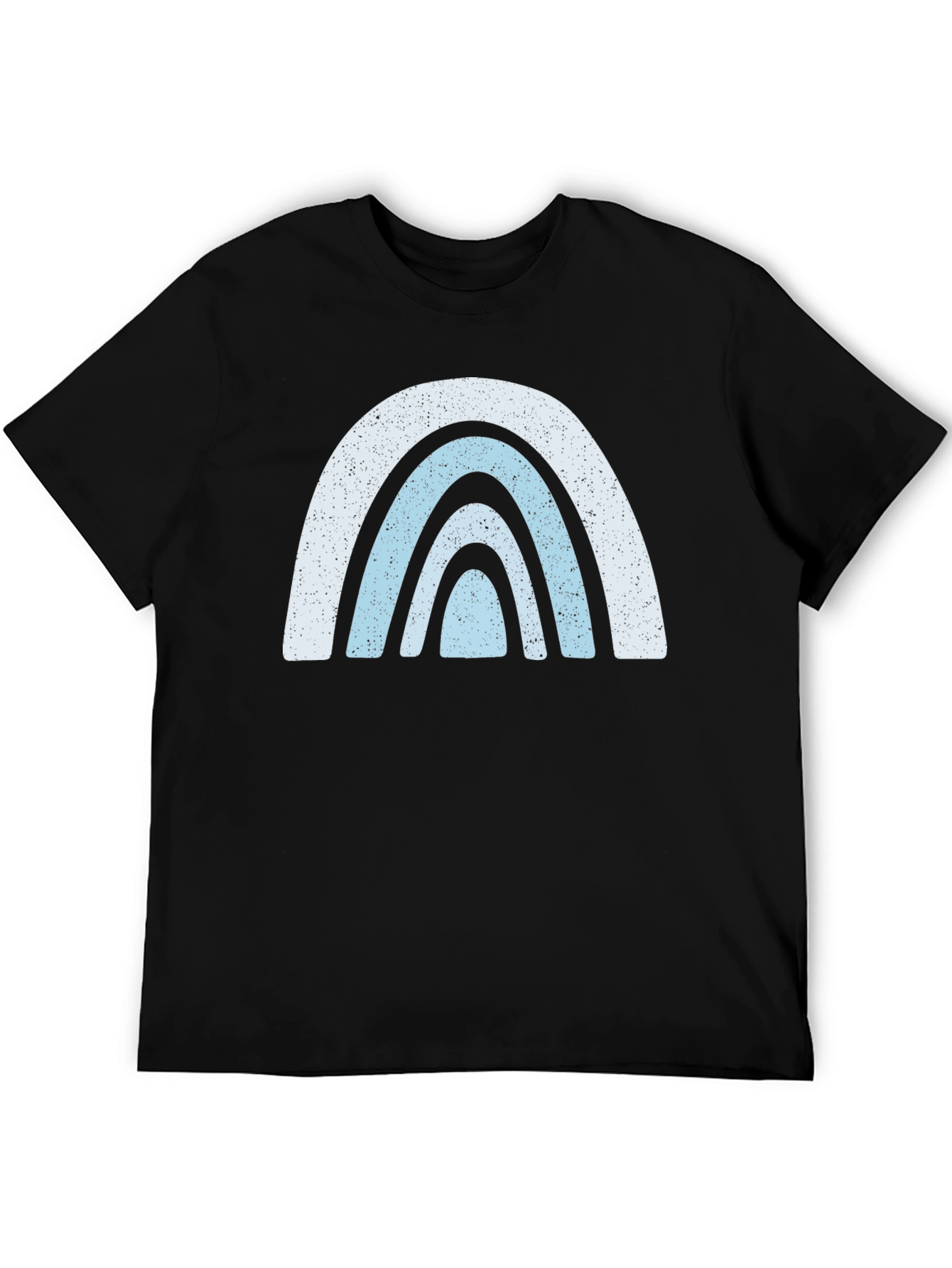 Retro Rainbow Graphic Tee - Black Cotton Comfort