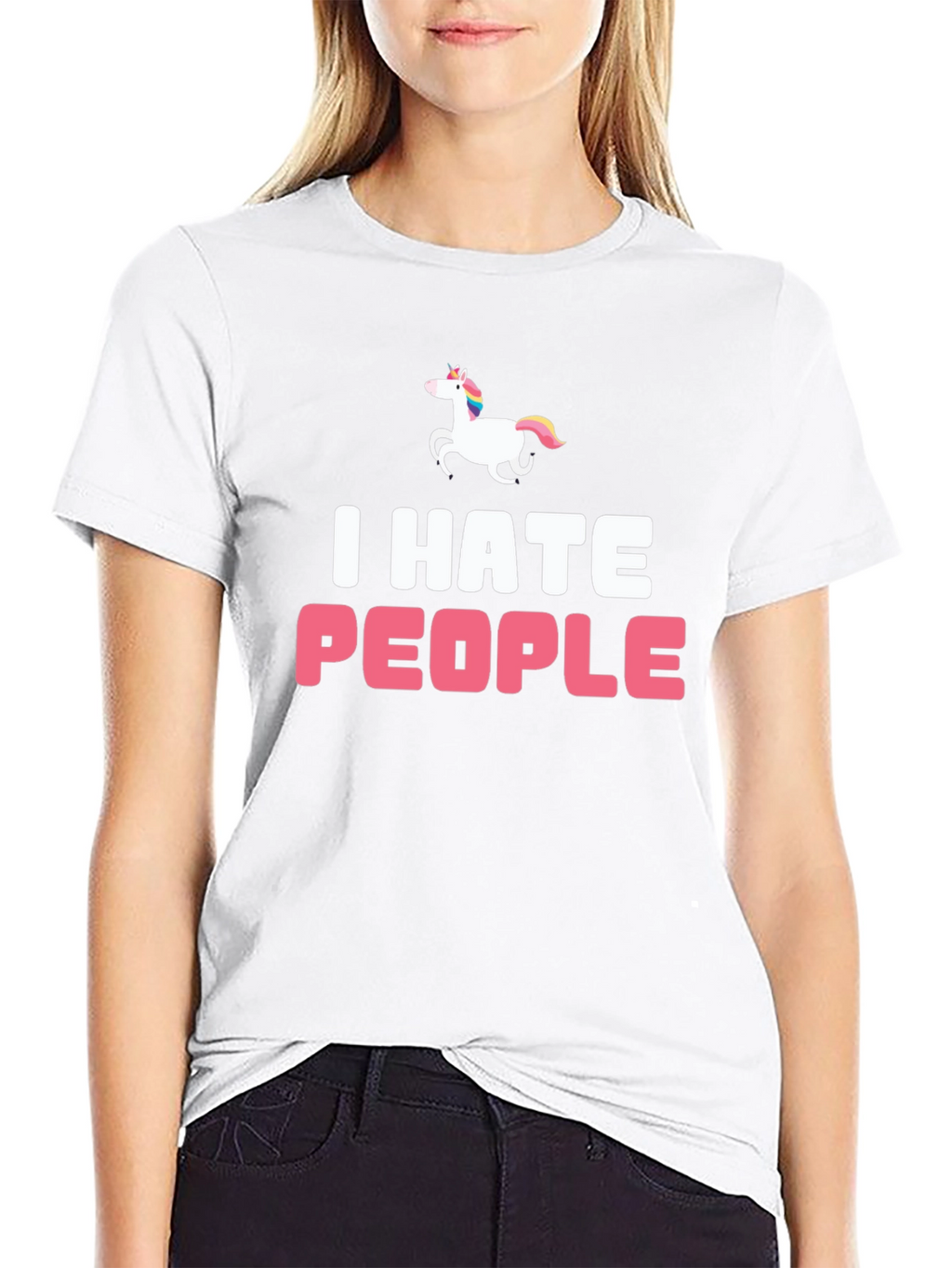 I Hate People Unicorn Black T-Shirt