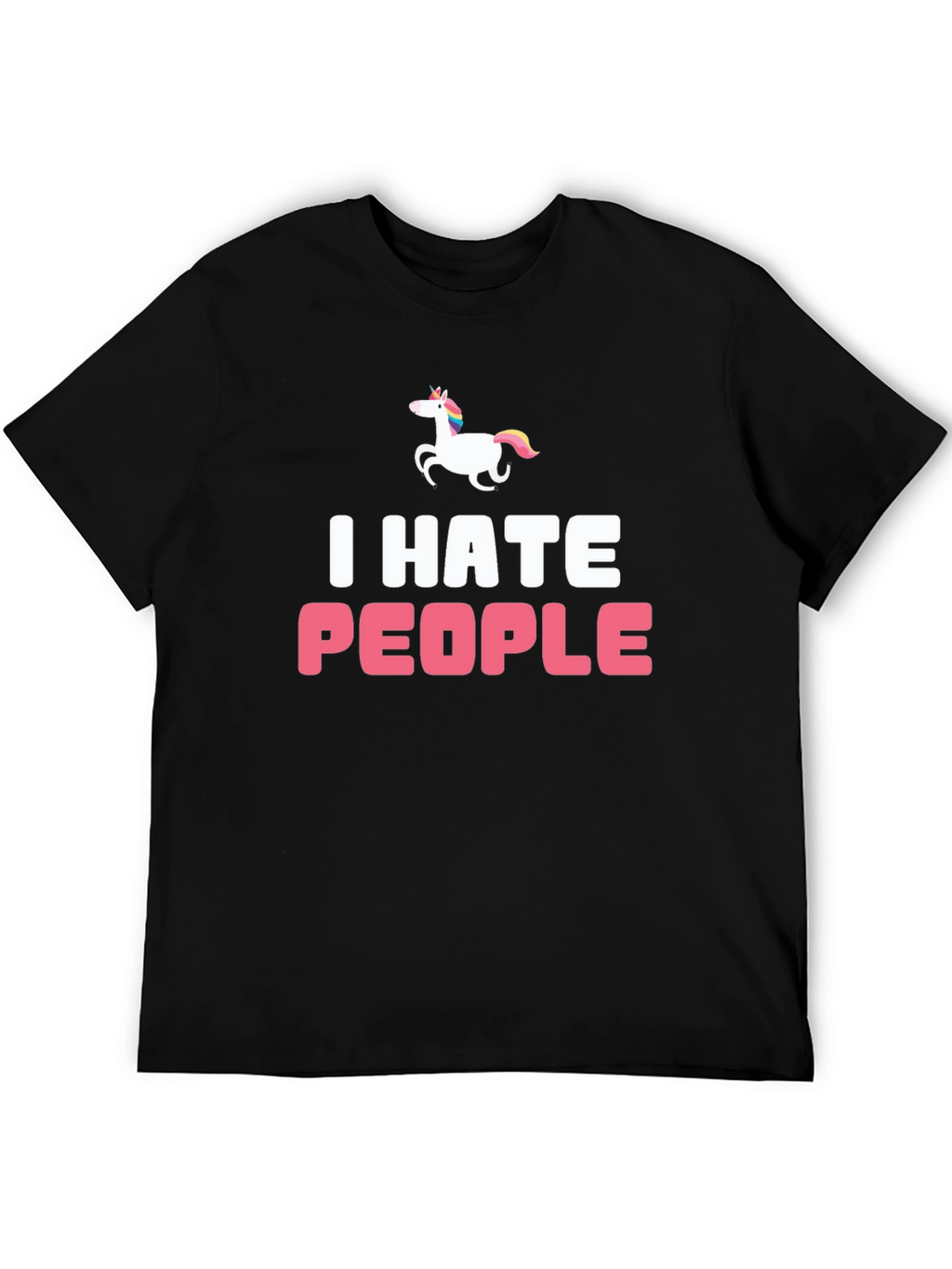 I Hate People Unicorn Black T-Shirt