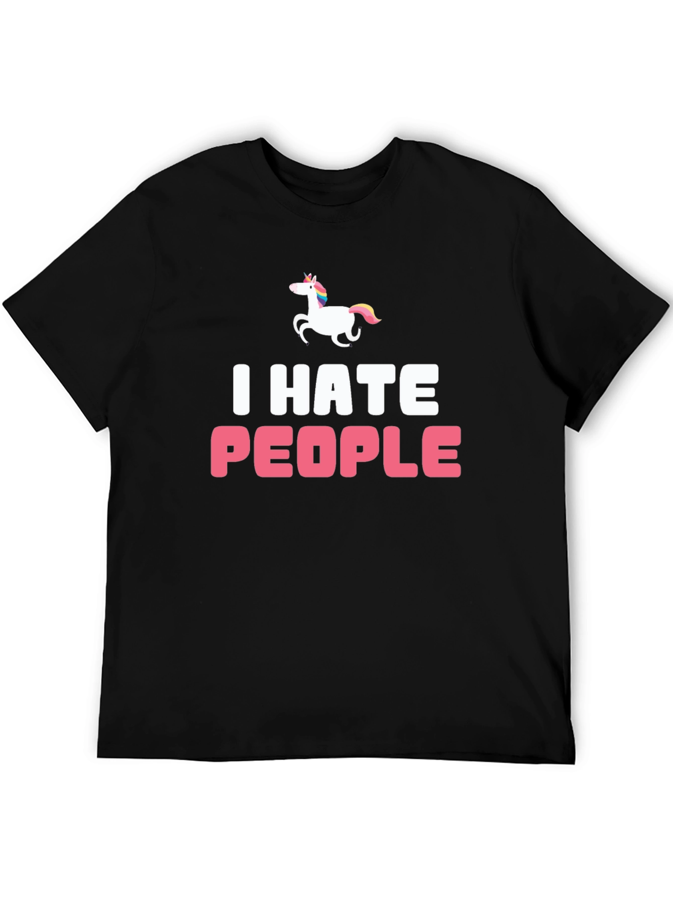 I Hate People Unicorn Black T-Shirt