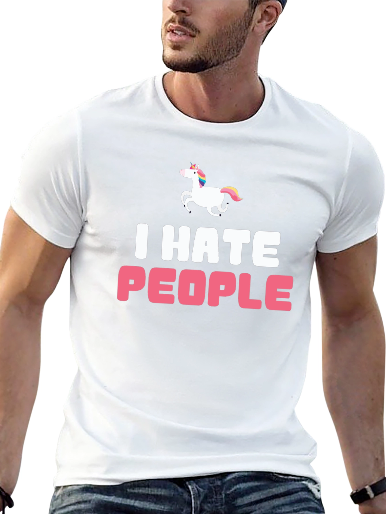 I Hate People Unicorn Black T-Shirt