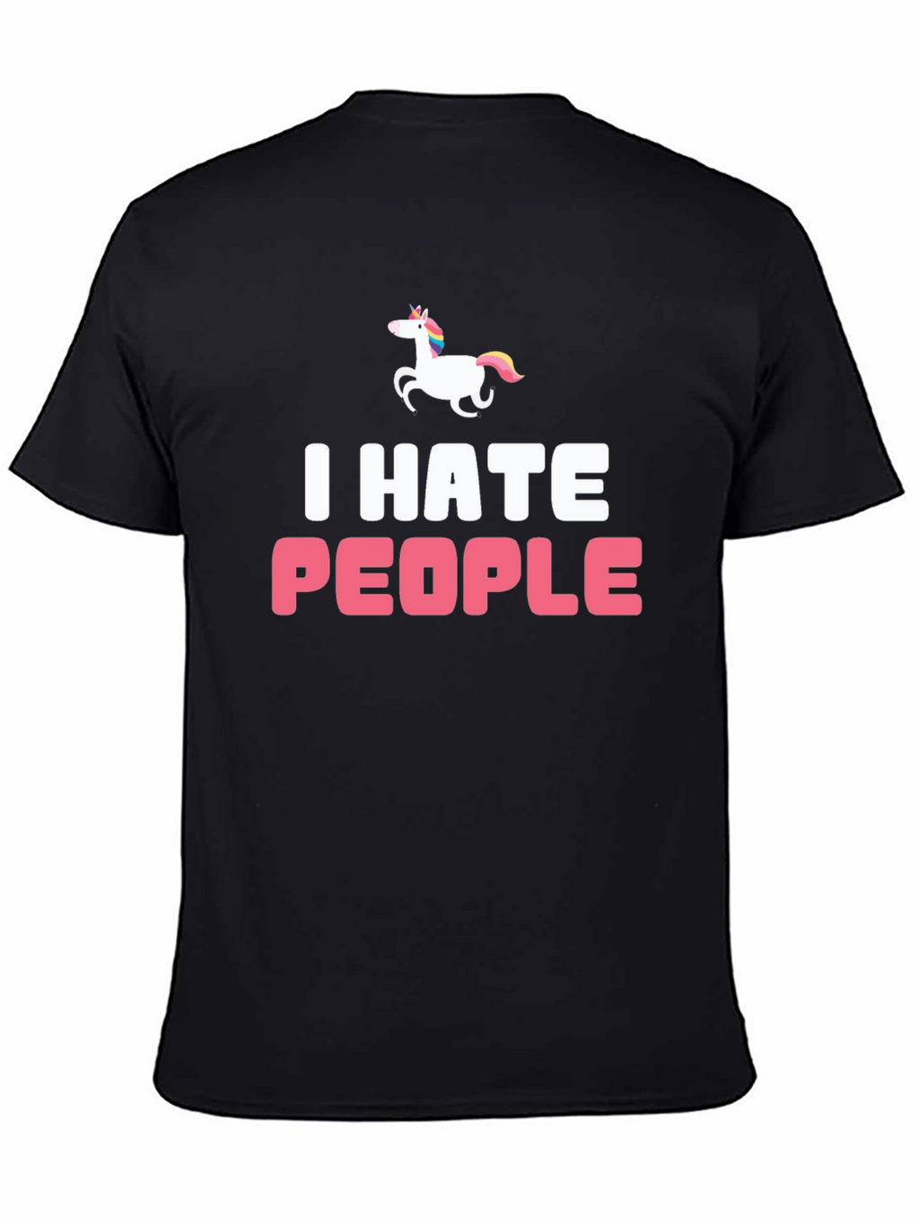 I Hate People Unicorn Black T-Shirt