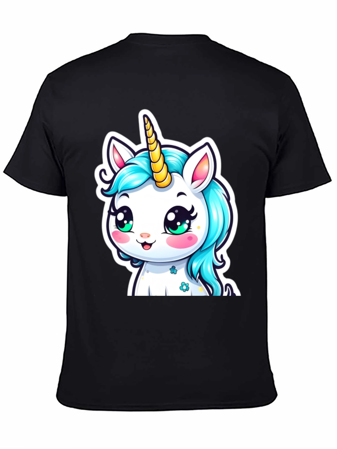 Unicorn Graphic Tee - Black Cotton T-Shirt