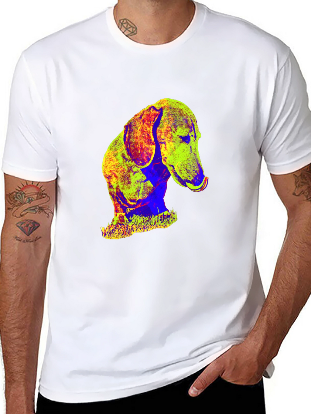 Pop Art Dachshund T-Shirt – Colorful Dog Lover Graphic Tee