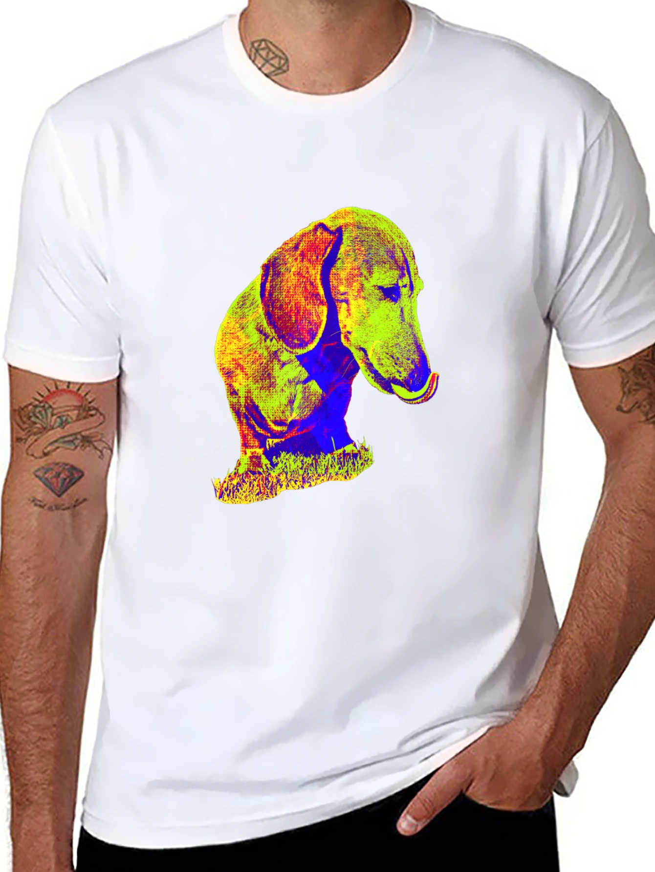 Pop Art Dachshund T-Shirt – Colorful Dog Lover Graphic Tee