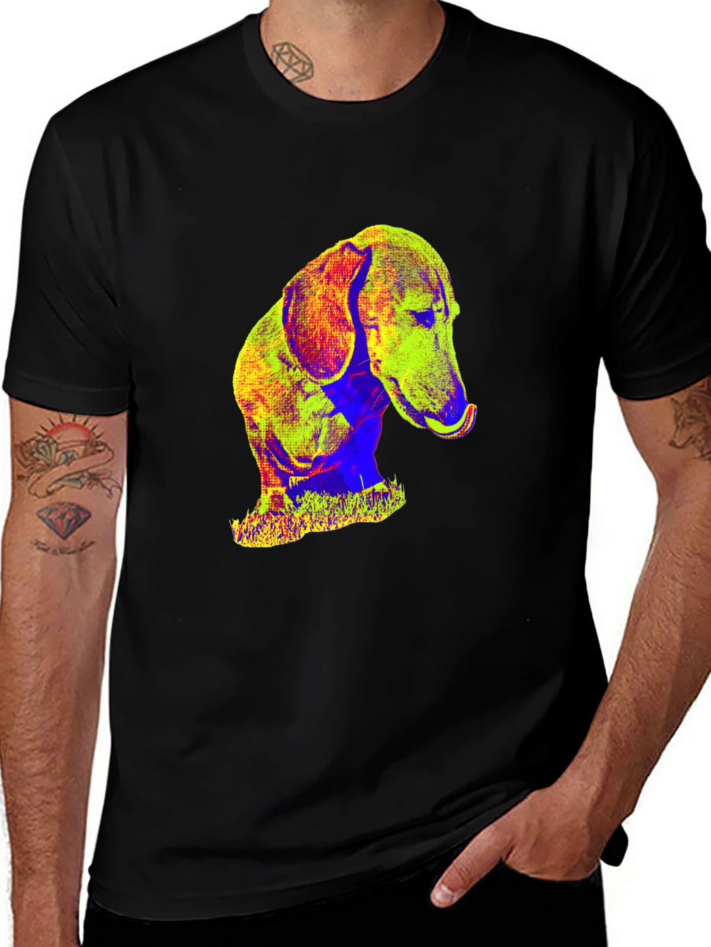 Pop Art Dachshund T-Shirt – Colorful Dog Lover Graphic Tee