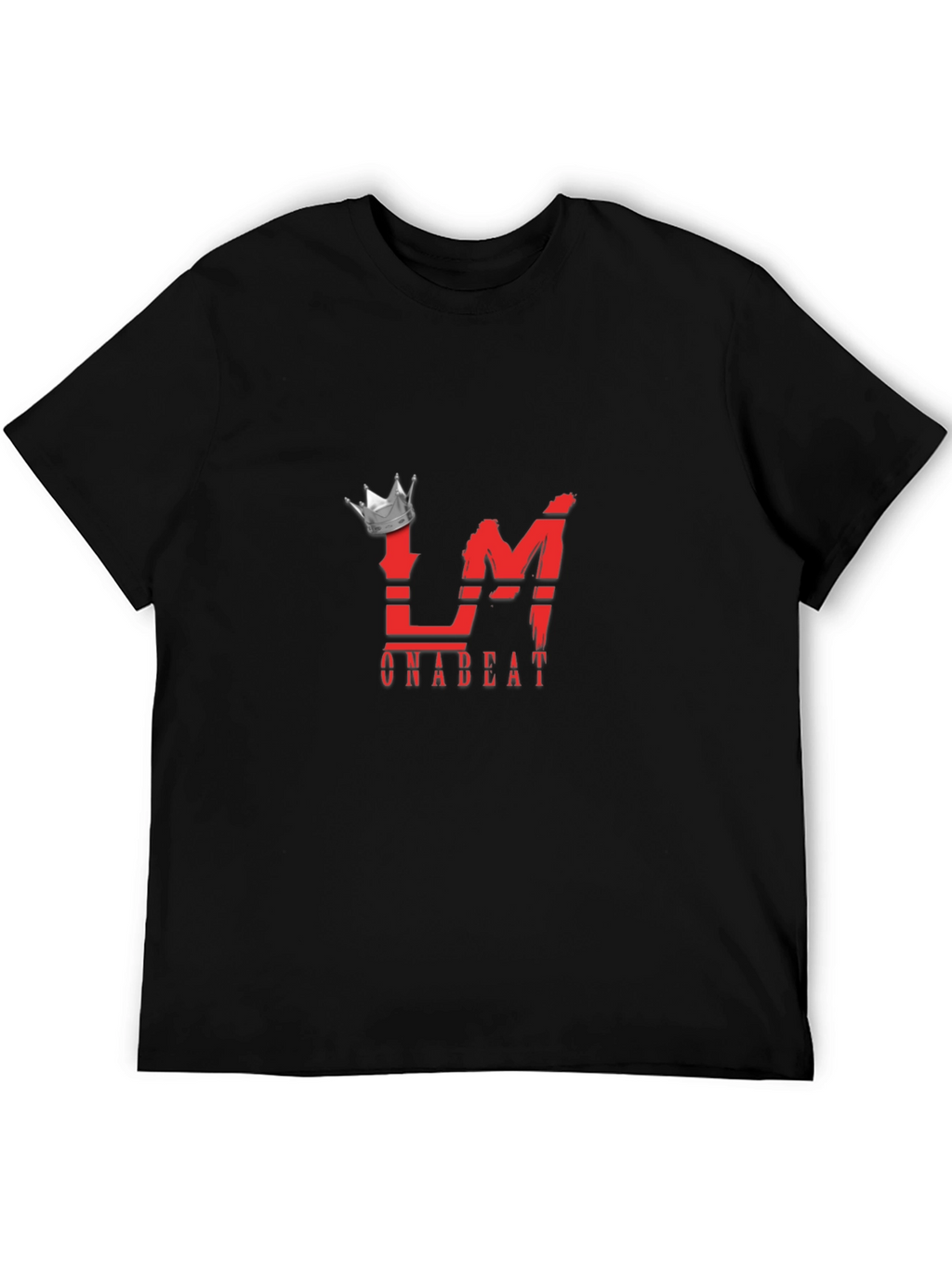 Mens Black Graphic Tee - Crown LM Onabeat Design