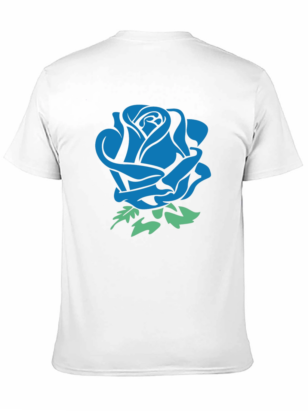 Blue Rose Graphic Black T-Shirt