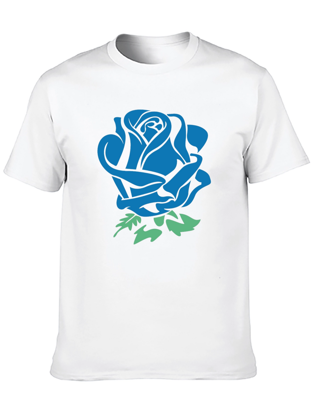 Blue Rose Graphic Black T-Shirt