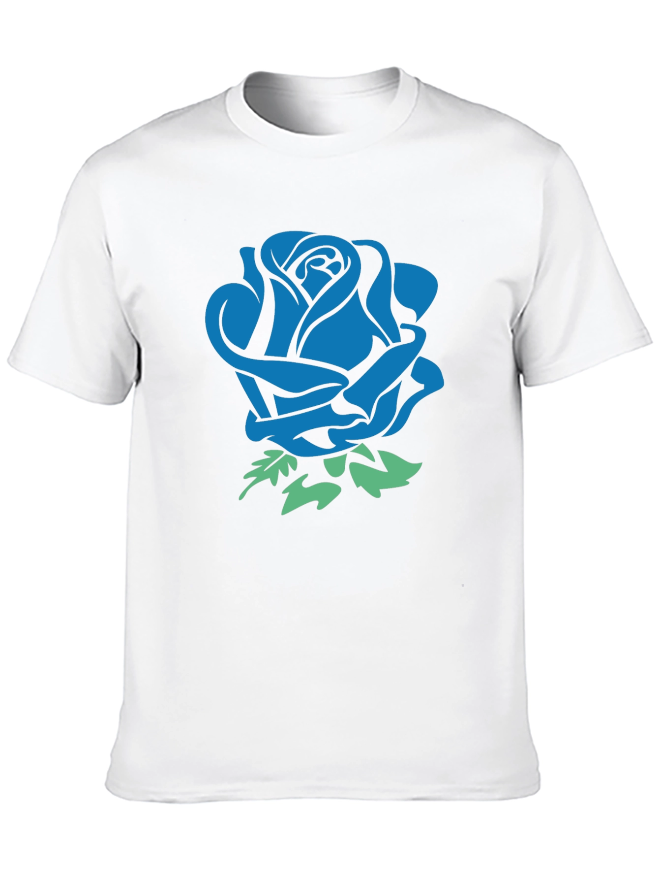 Blue Rose Graphic Black T-Shirt
