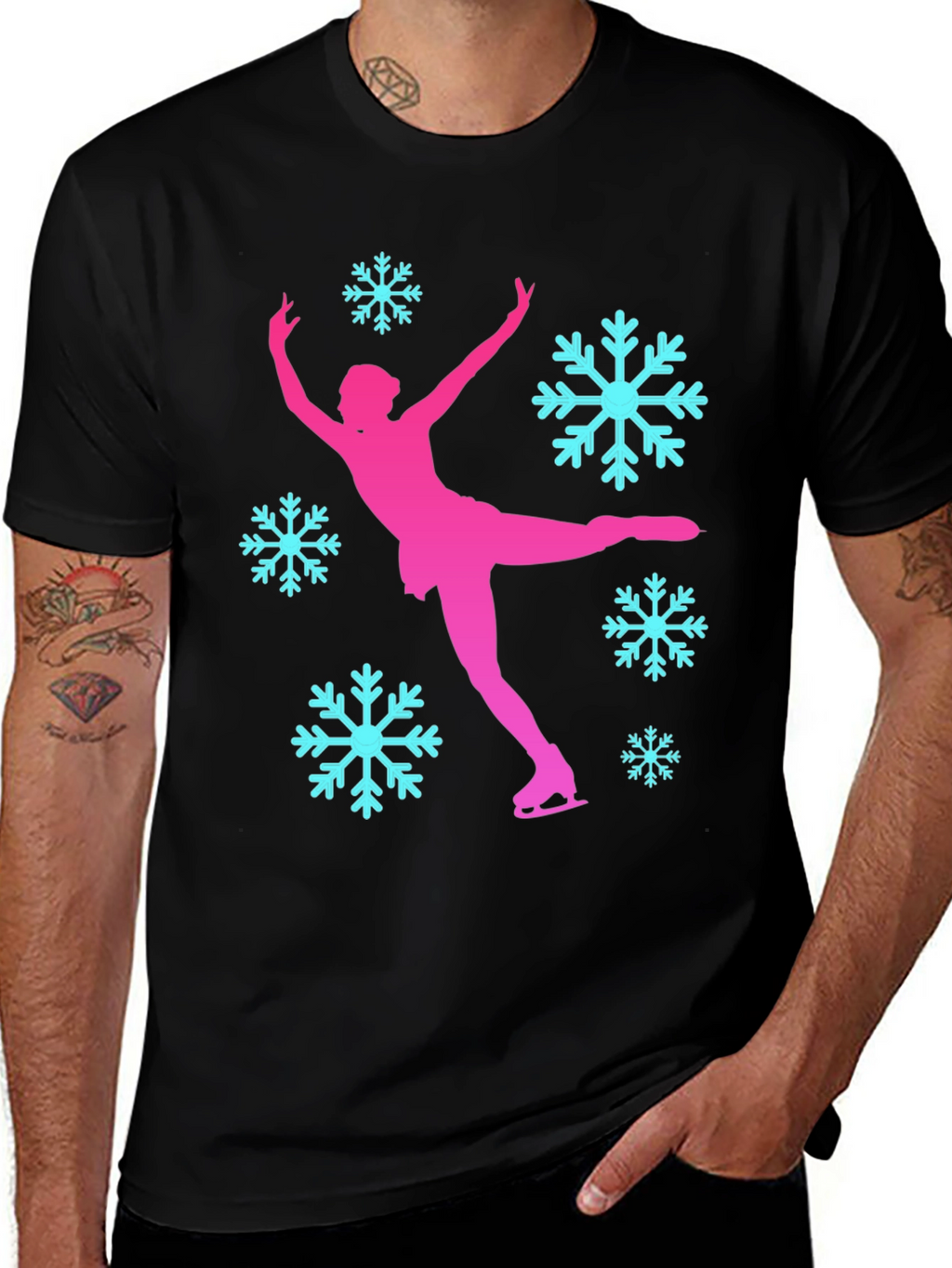 Figure Skating Snowflake Graphic T-Shirt