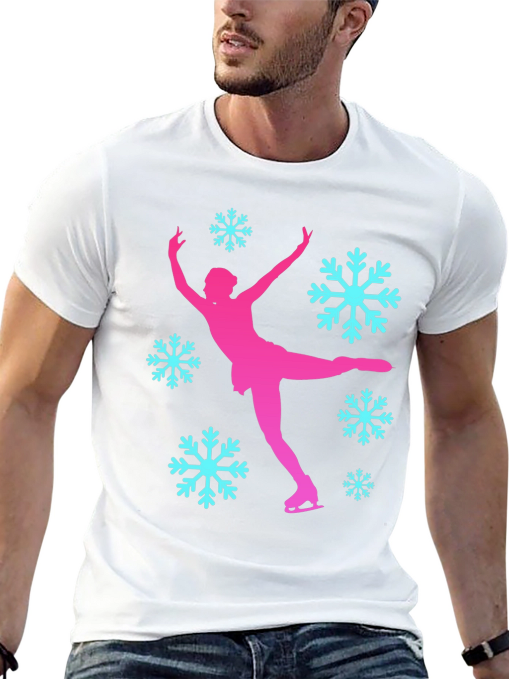 Figure Skating Snowflake Graphic T-Shirt