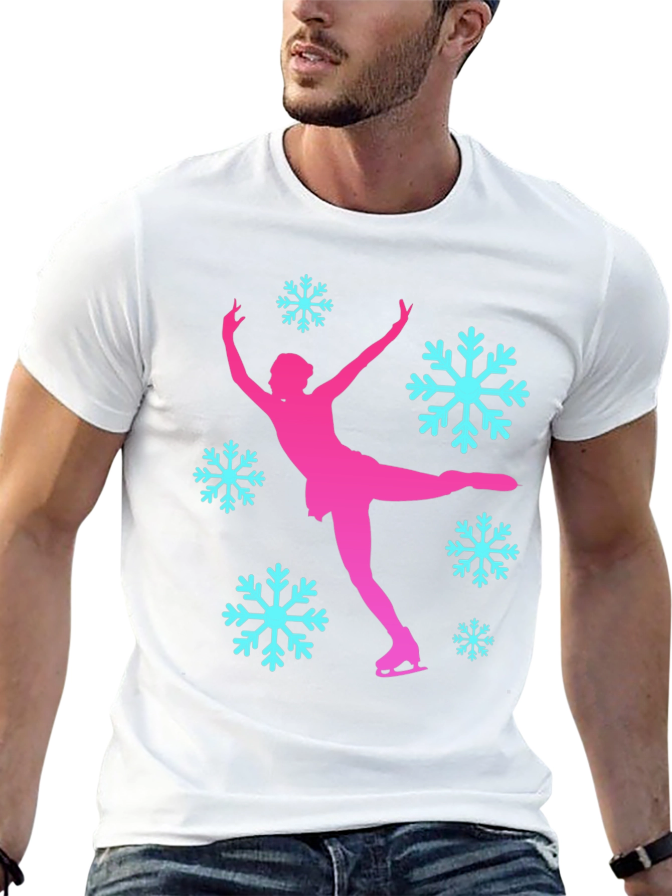 Figure Skating Snowflake Graphic T-Shirt