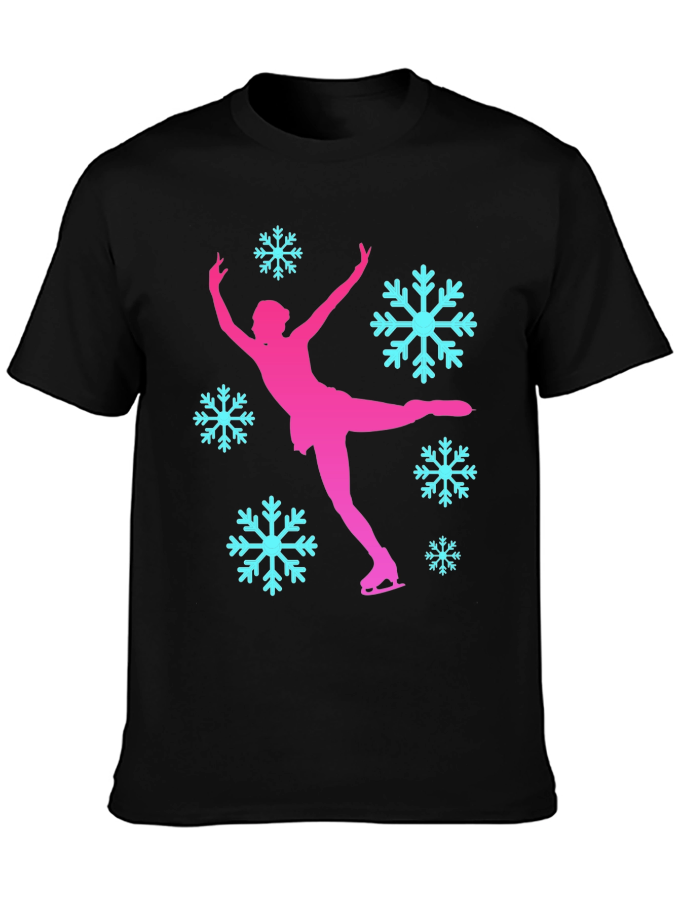 Figure Skating Snowflake Graphic T-Shirt