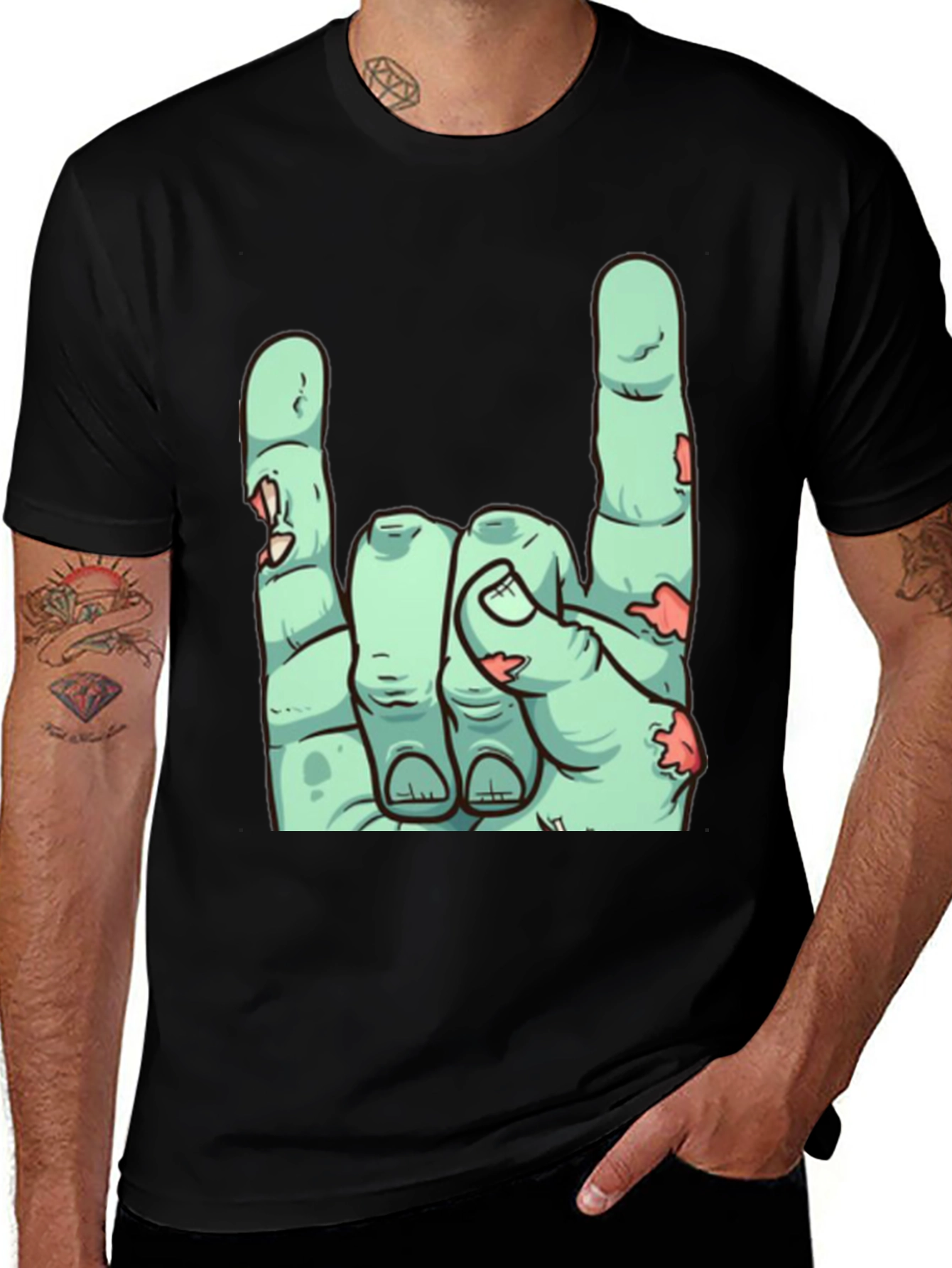 Zombie Hand Rock On T-Shirt