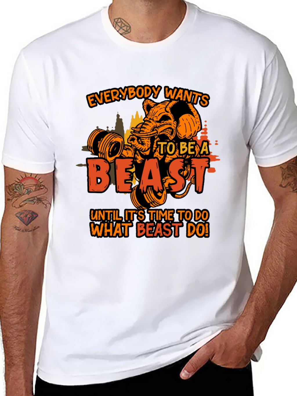 Motivational Gym T-Shirt: Everybody Wants To Be A Beast