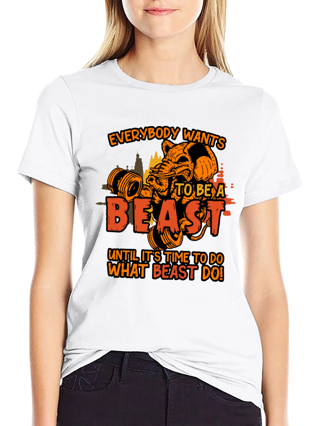 Motivational Gym T-Shirt: Everybody Wants To Be A Beast