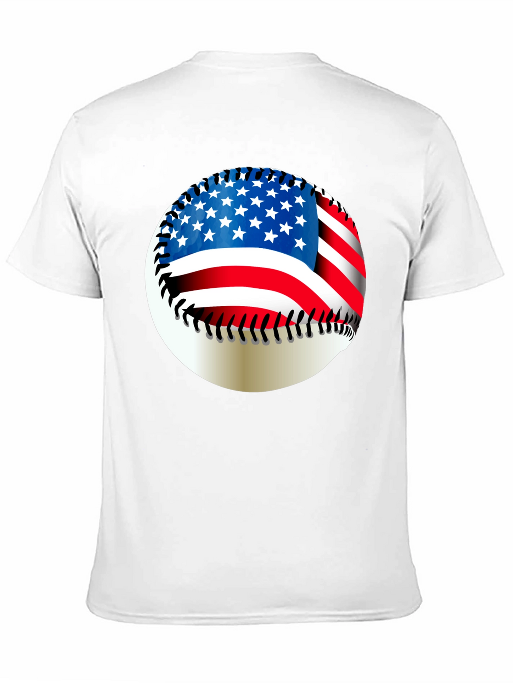 USA Flag Baseball Graphic Tee - Patriotic Style