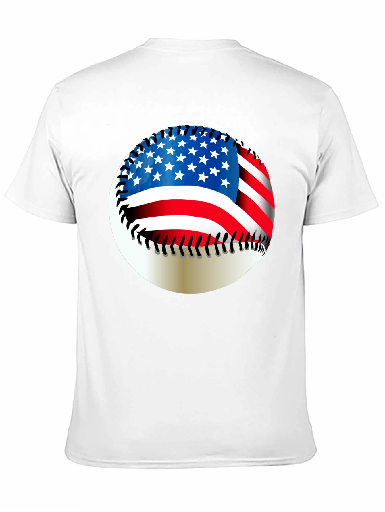 USA Flag Baseball Graphic Tee - Patriotic Style