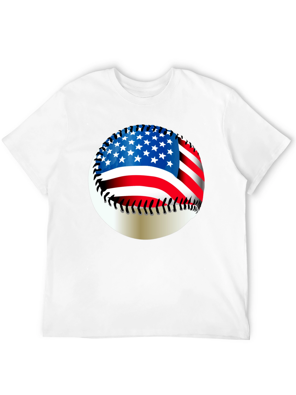 USA Flag Baseball Graphic Tee - Patriotic Style