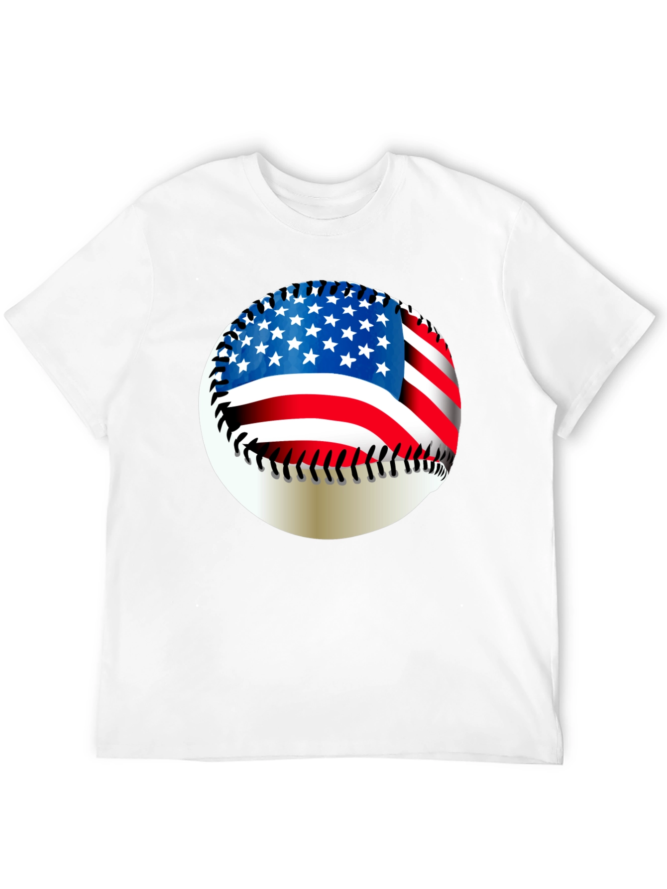 USA Flag Baseball Graphic Tee - Patriotic Style