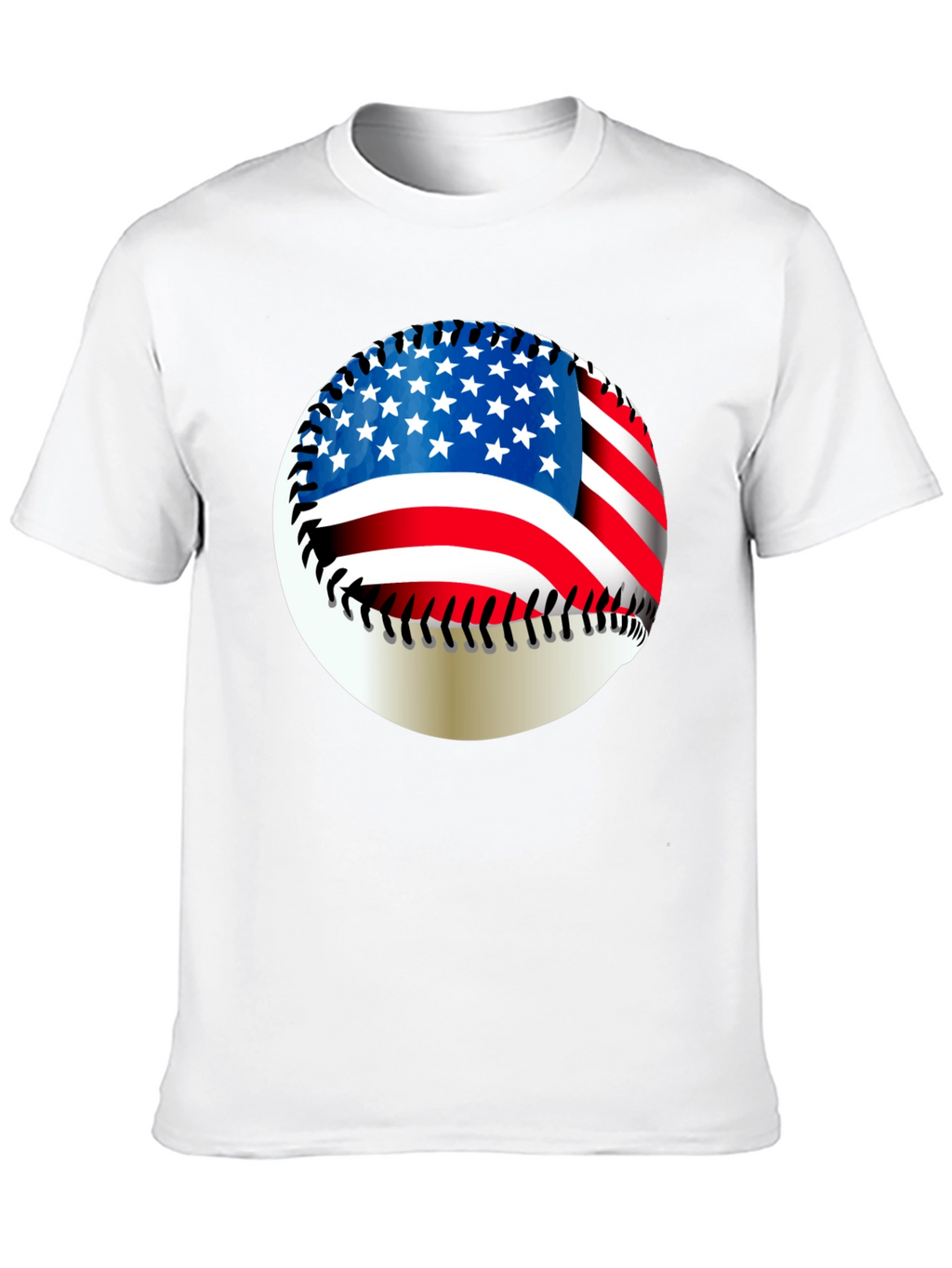 USA Flag Baseball Graphic Tee - Patriotic Style