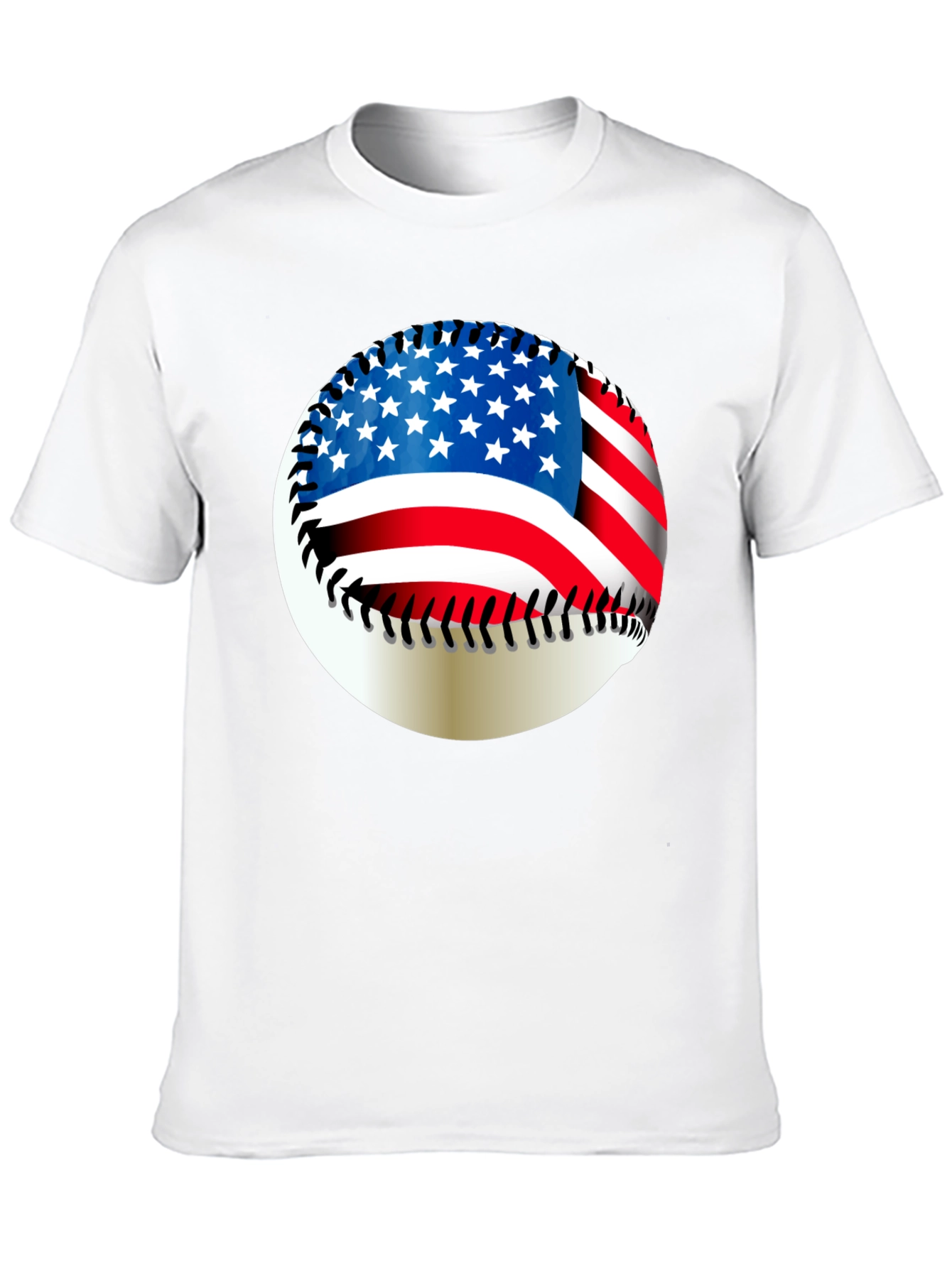 USA Flag Baseball Graphic Tee - Patriotic Style