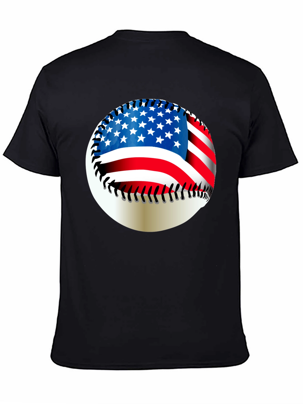 USA Flag Baseball Graphic Tee - Patriotic Style