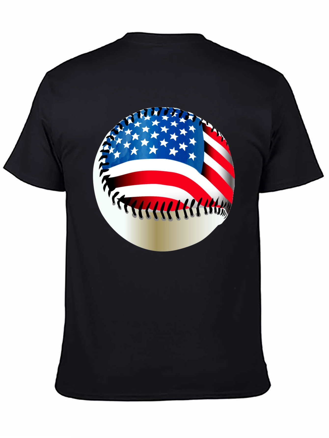 USA Flag Baseball Graphic Tee - Patriotic Style