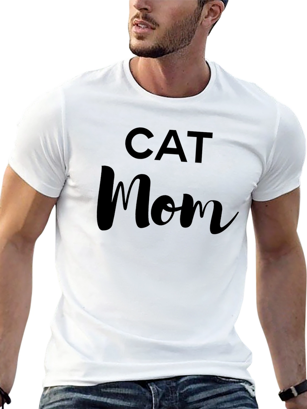 Cat Mom Black T-Shirt